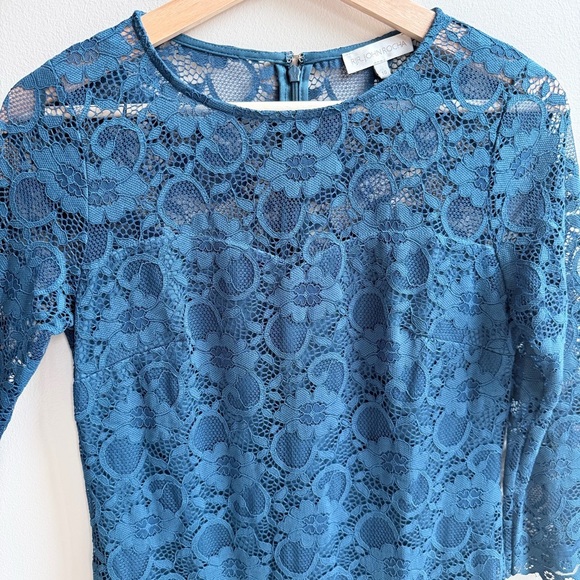 John Rocha Emerald Blue Lace Knee Length Dress - Picture 15 of 16